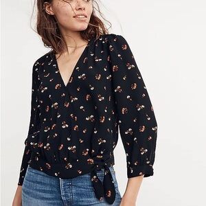 Madewell Wrap Top in Flower Toss